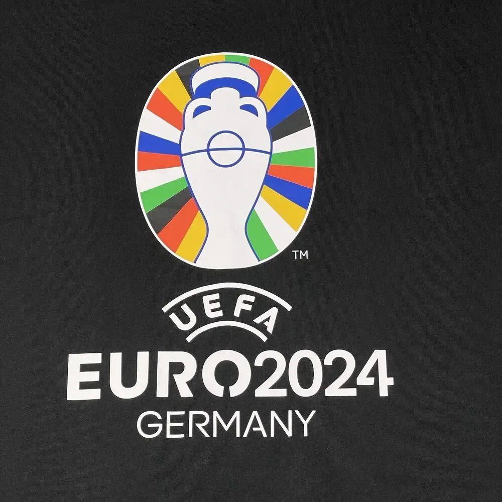UEFA EURO 2024 Germany T-Shirt Mens XL Black Adidas Crewneck Oe Tee Soccer NWT